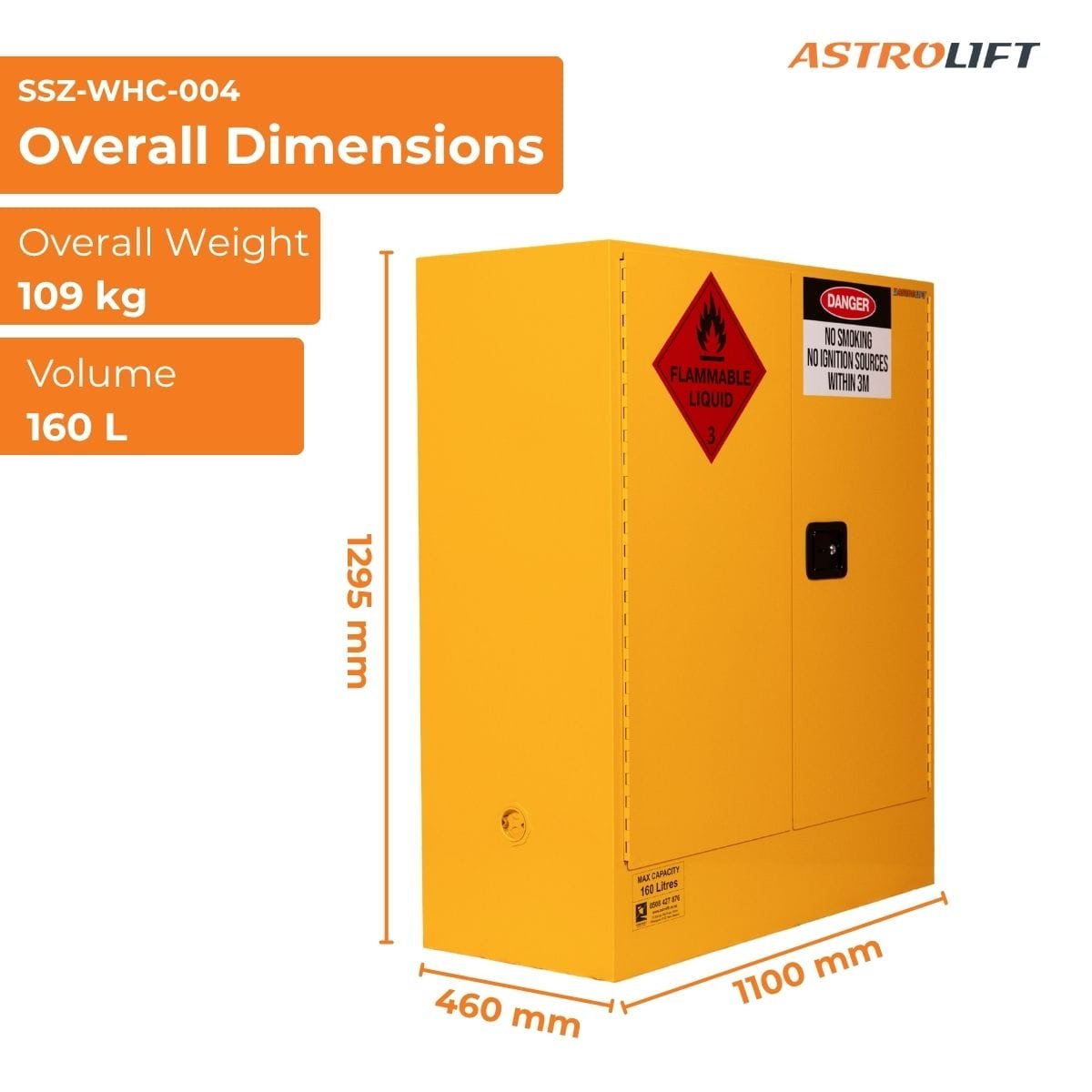 Buy Flammable Storage Cabinet  in New Products available at Astrolift NZ